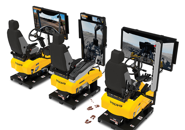 Volvo CE’s EcoOperator training is conducted on Volvo simulators.